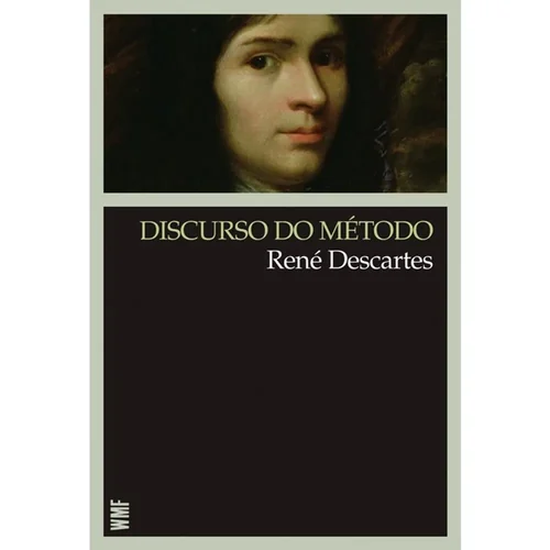 Capa do livro Discurso do método, de René Descartes, com retrato do filósofo