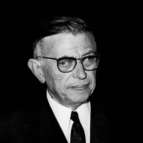 Retrato de Jean-Paul Sartre, filósofo e escritor francês