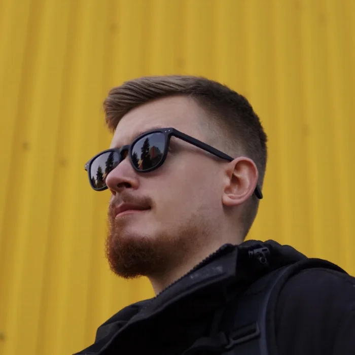 Portrait of Dmitry Spravko in sunglasses