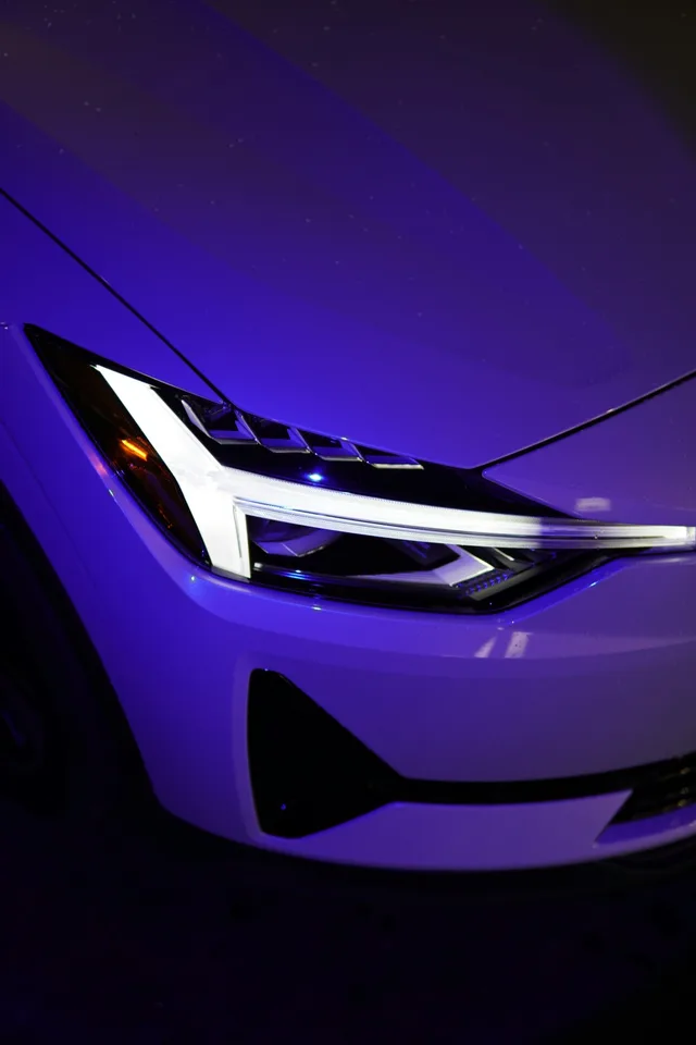 Purple car headlight