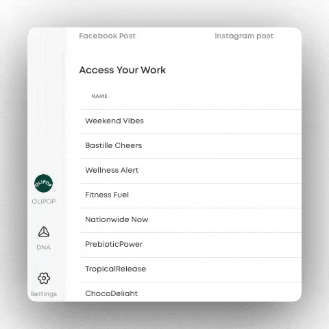 User interface for setting your brand's visual style. Upload custom images or browse preset visuals to define your aesthetic.
