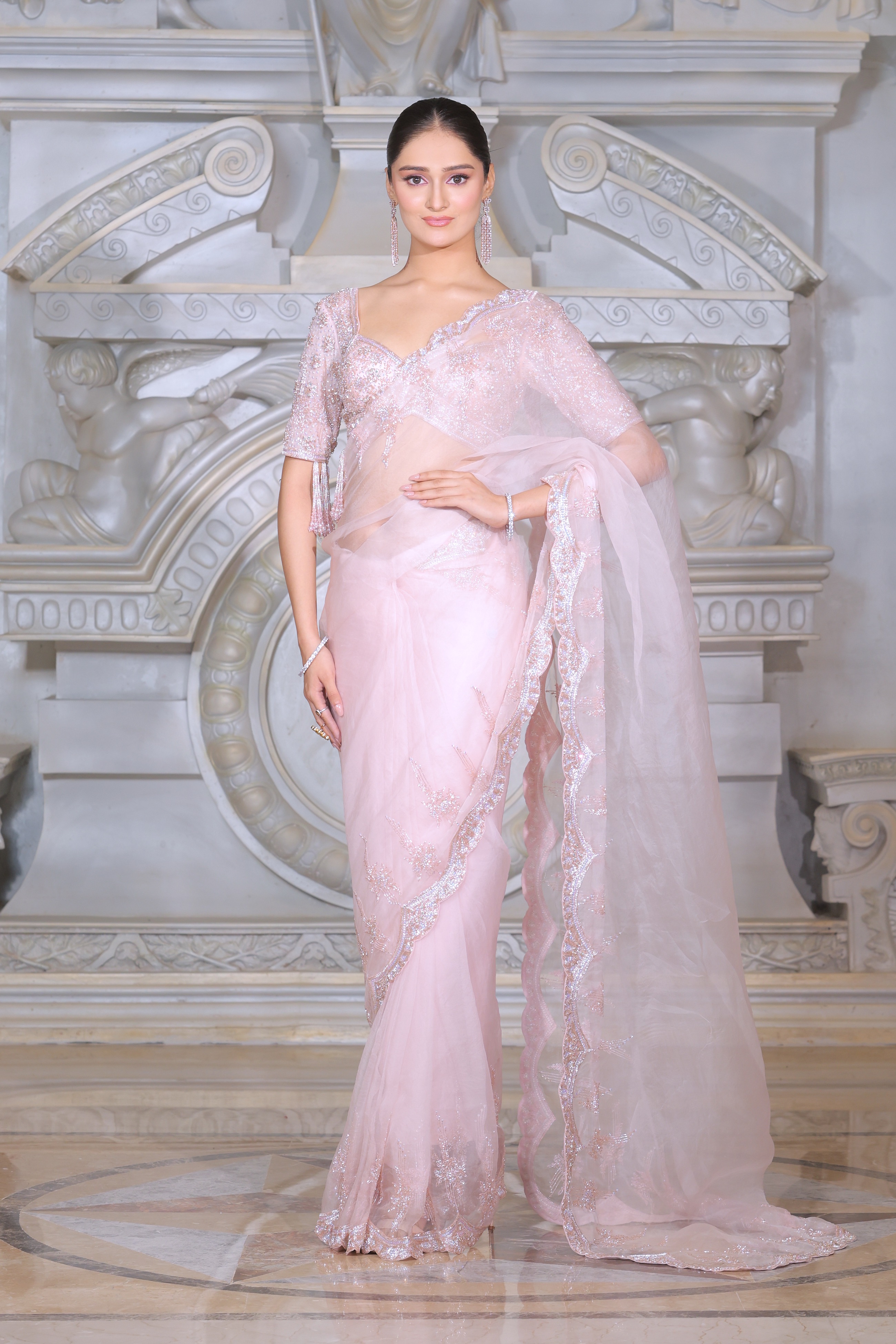Pink Rangrej Saree from Rajani Gupta Collection
