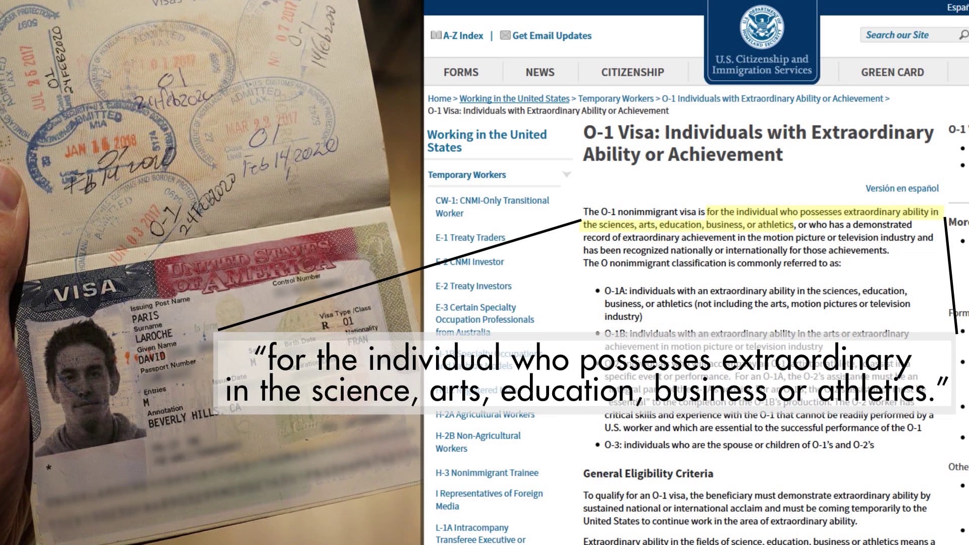 David Laroche décroche le visa  O-1