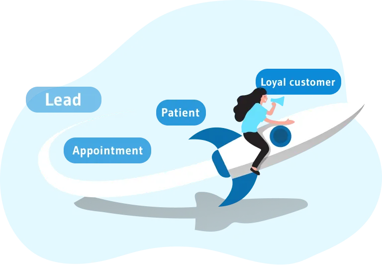 Drawing of a girl on top of a rocket