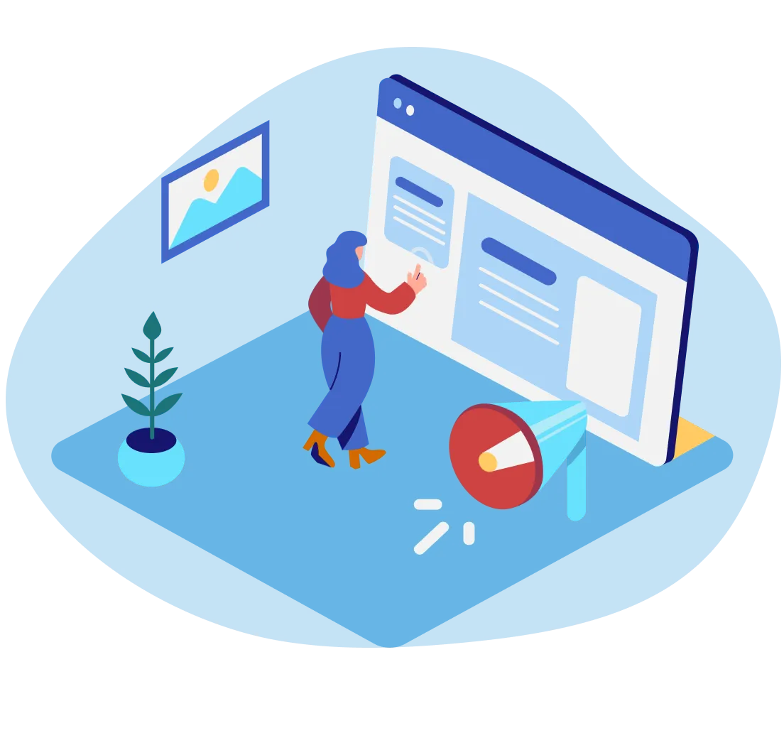 Drawing of social channels and speaker