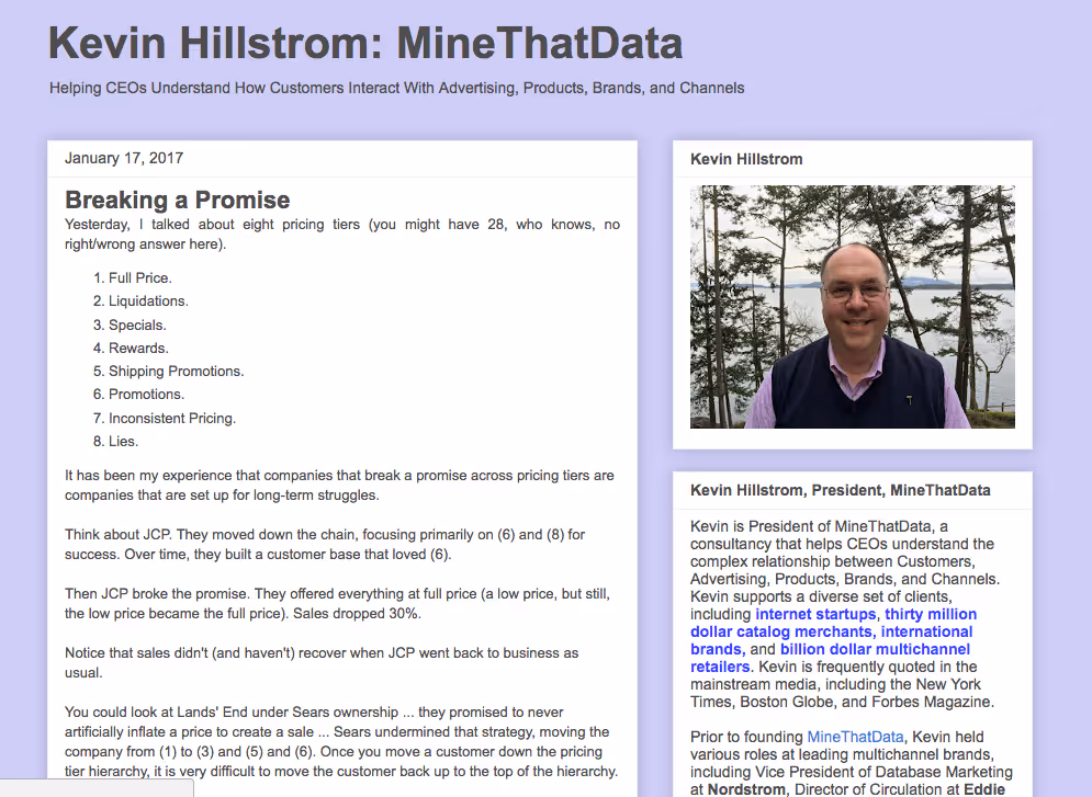 Kevin Hillstrom blog