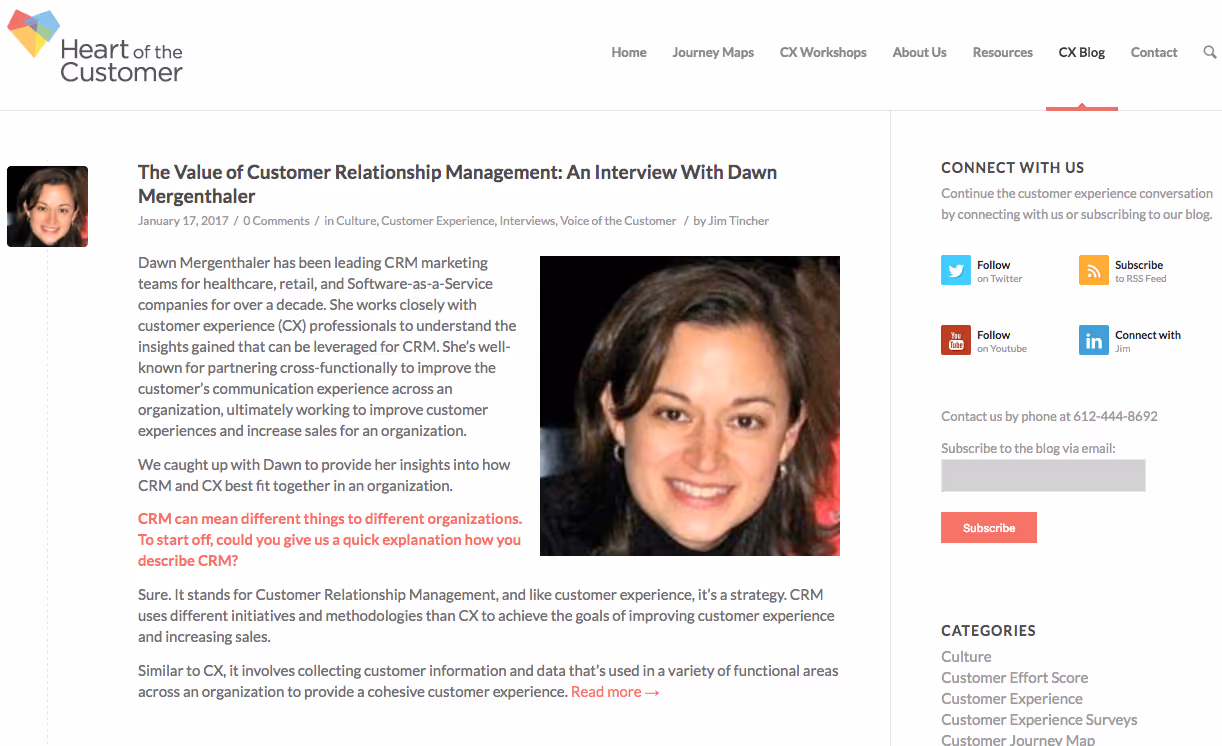 heart of the customer blog