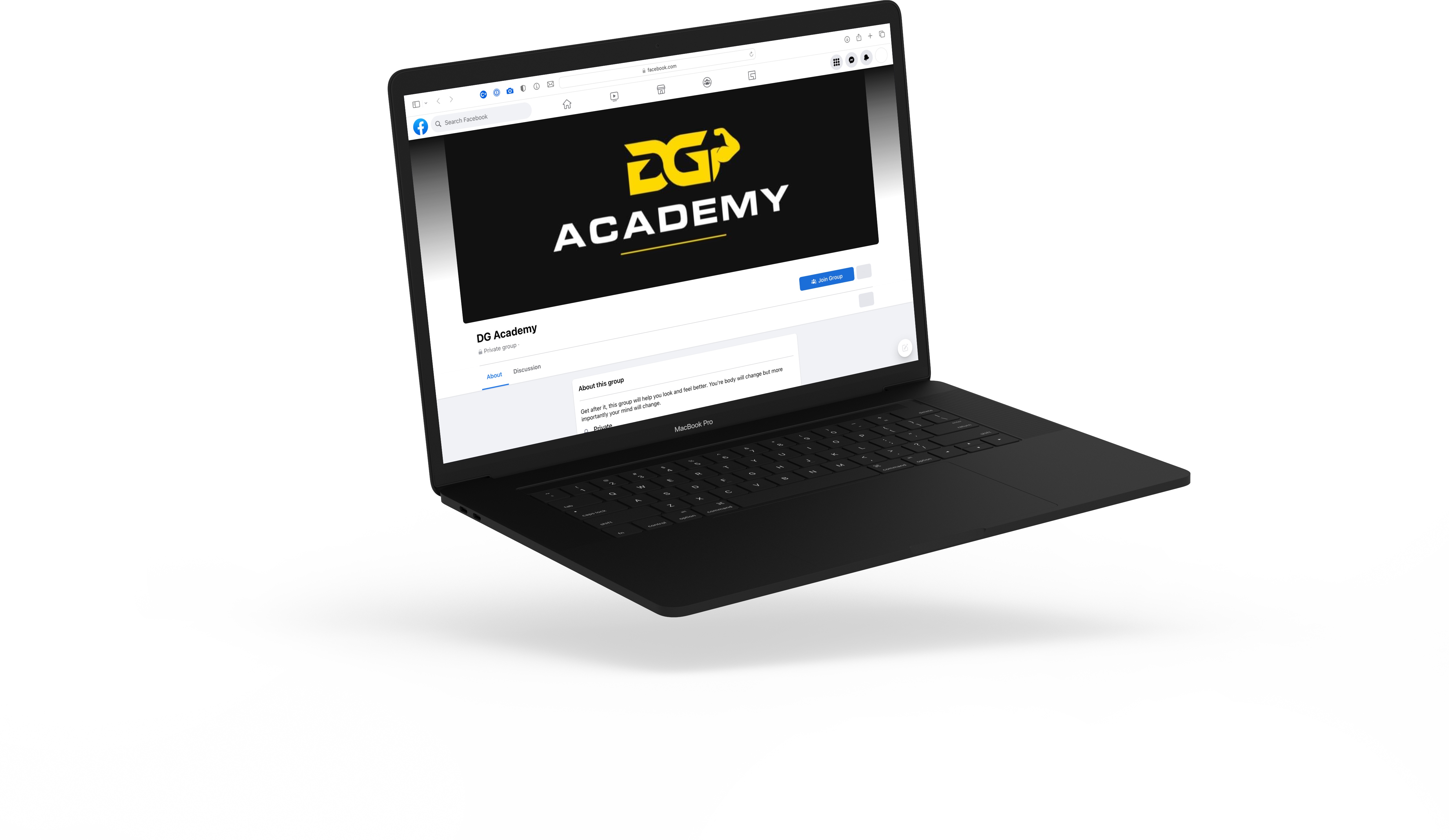 DG Academy Facebook Group Laptop