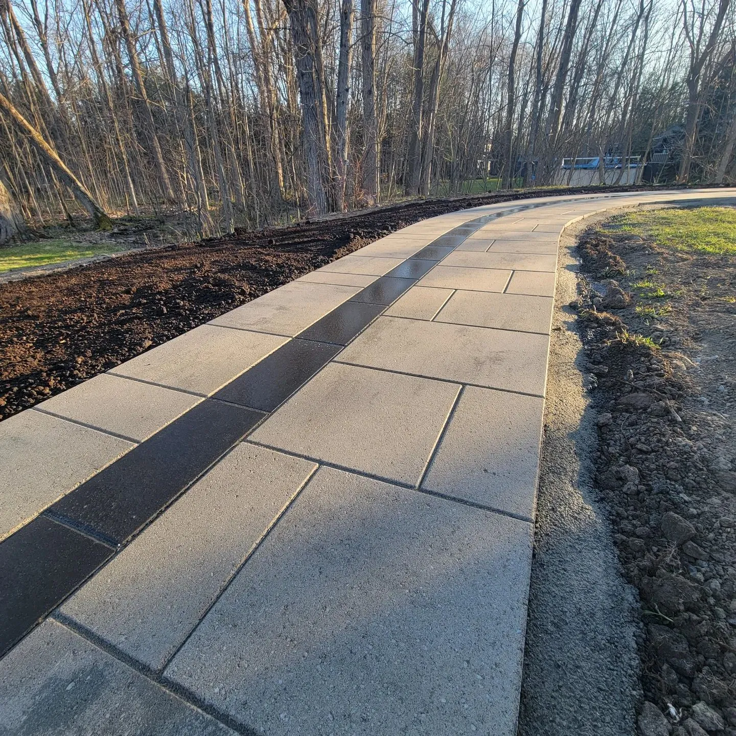 Large tile paver walkway