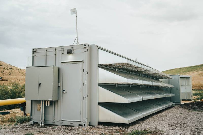 Co-located data center container at Nodal project site