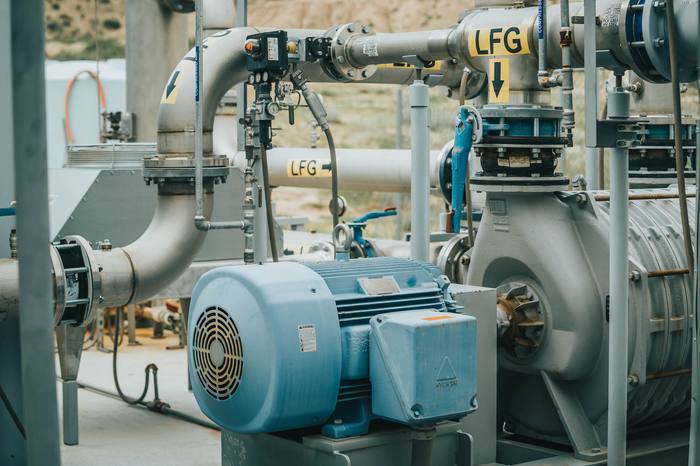 Landfill gas compression equipment