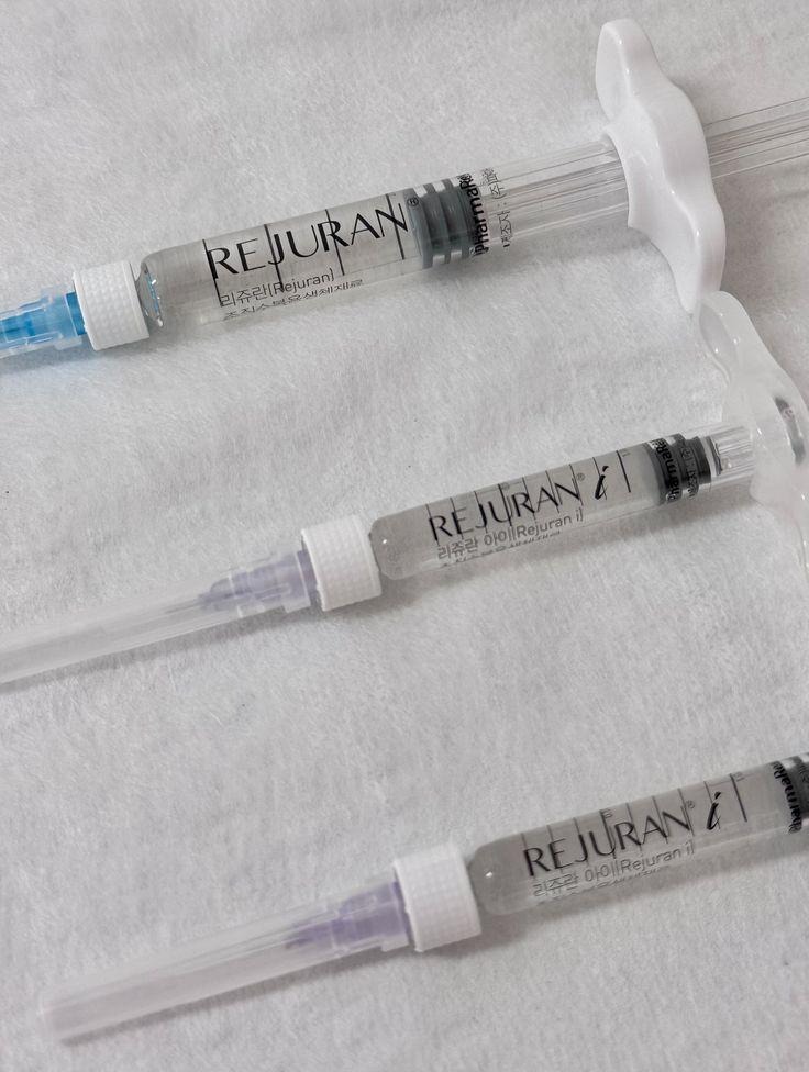 Three Rejuran and Rejuran i syringes prepared for a treatment