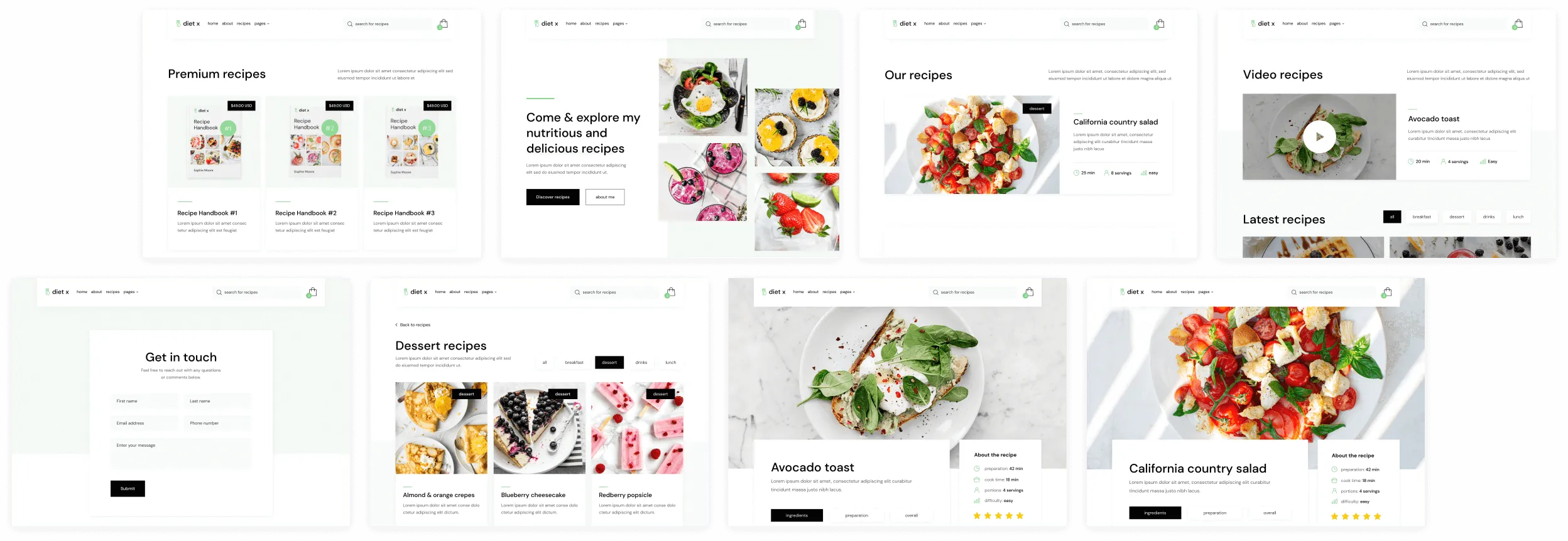 Diet Template - Diet X Webflow Template