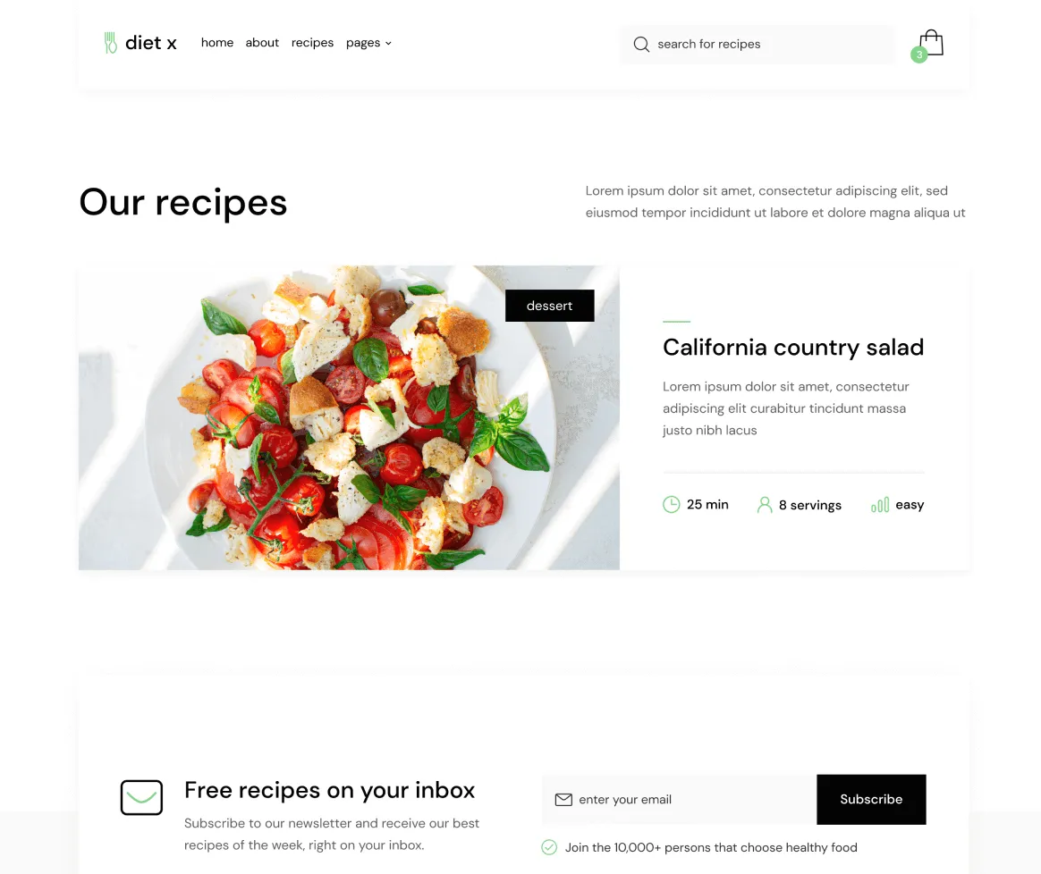 Recipe - Diet X Webflow Template