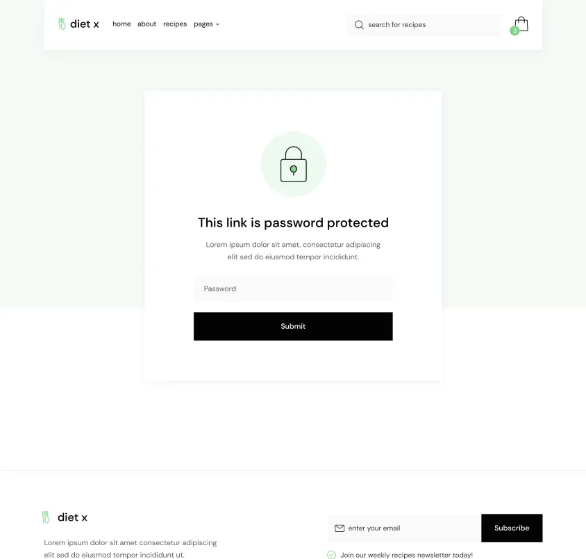 Password Protected - Diet X Webflow Template