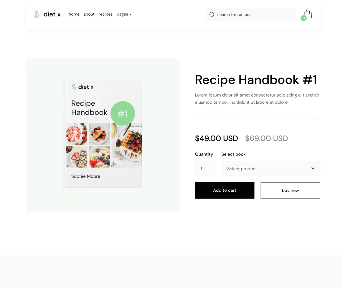 Product - Diet X Webflow Template