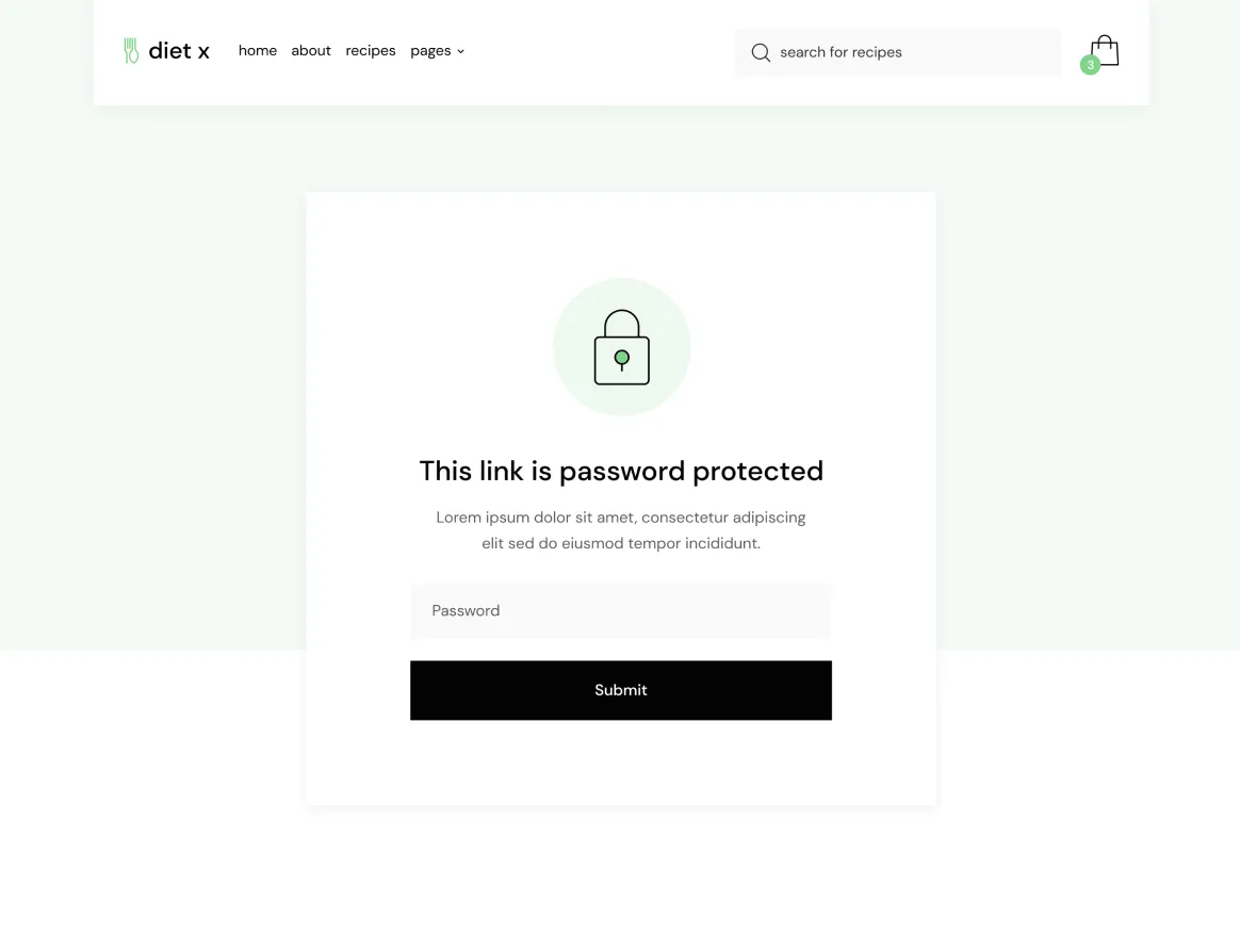 Password Protected - Diet X Webflow Template