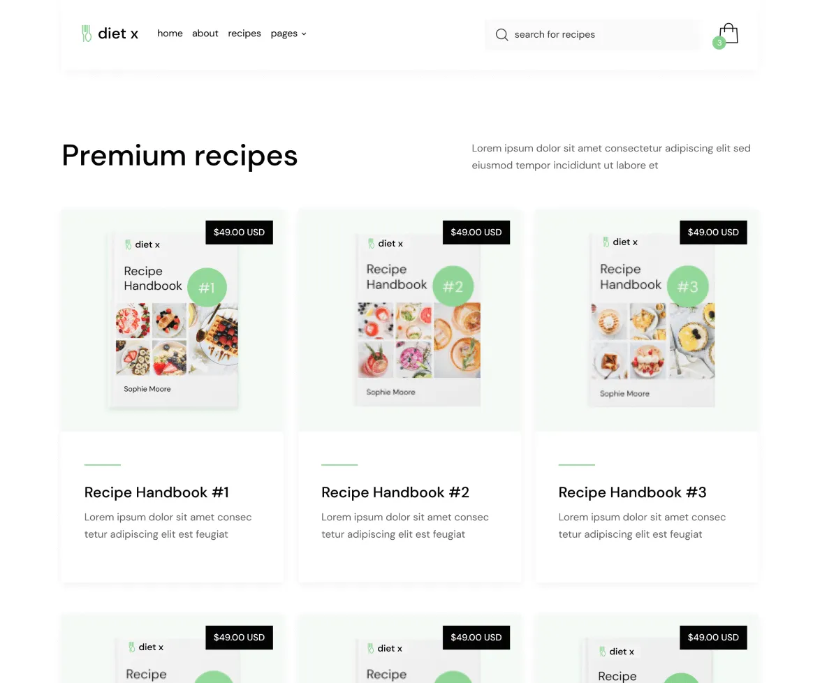Store - Diet X Webflow Template