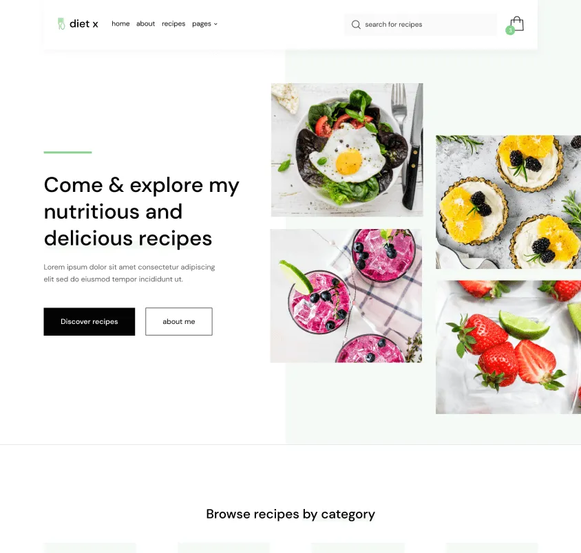 Home - Diet X Webflow Template