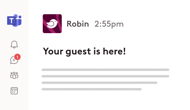 RObin Teams visitor management notification