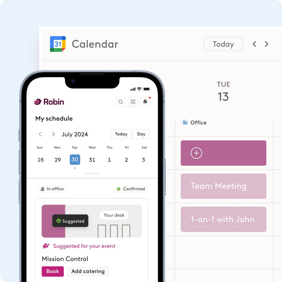 Google and Robin calendars in sync