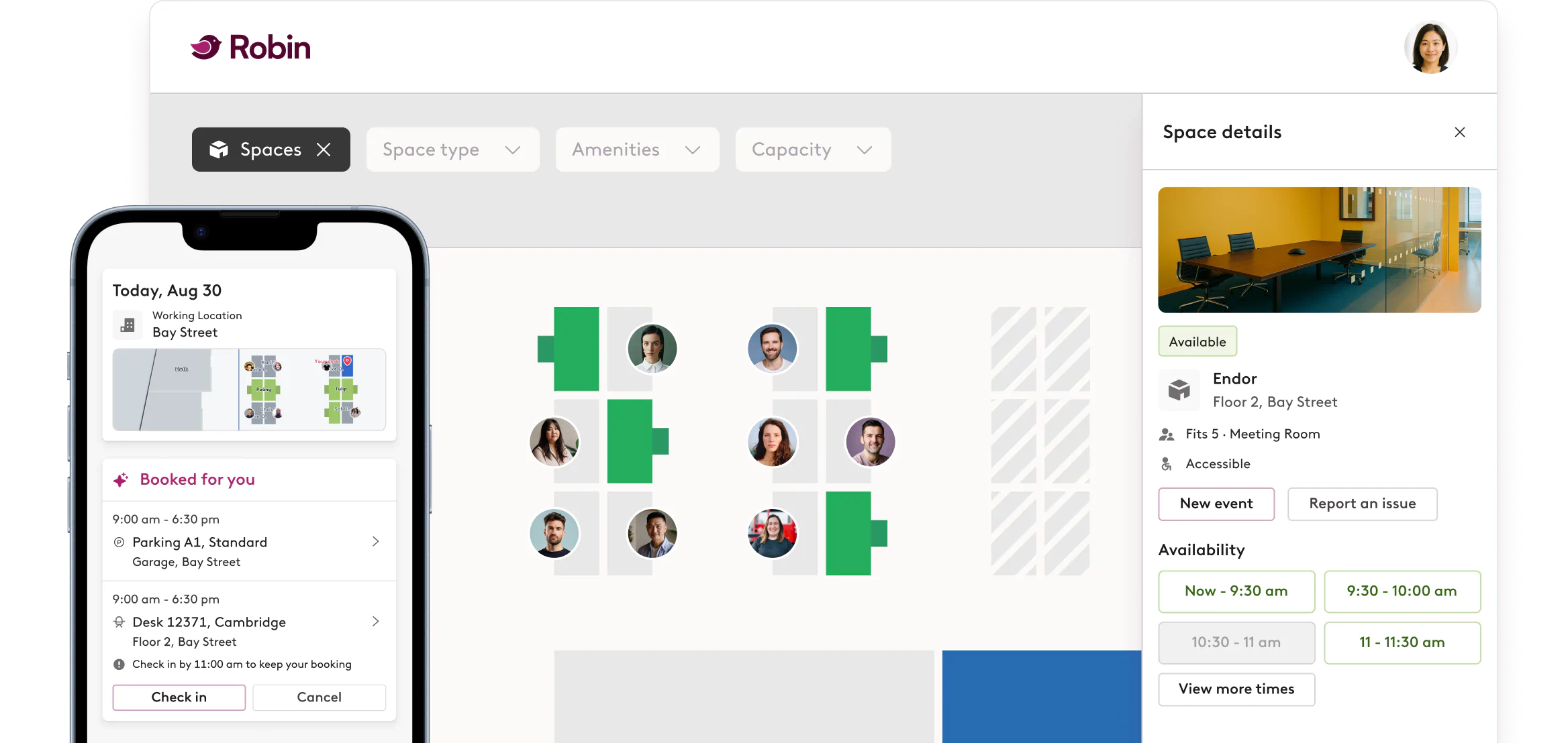 Booking resources with the Robin platform
