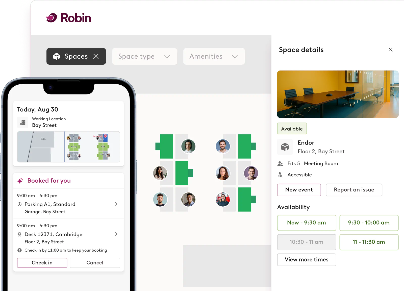 Booking resources with the Robin platform