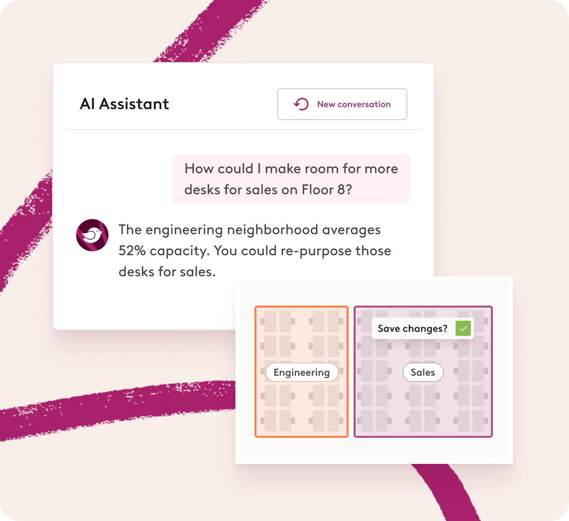 AI assistant and space planning UI