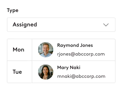 Assigning desks UI card
