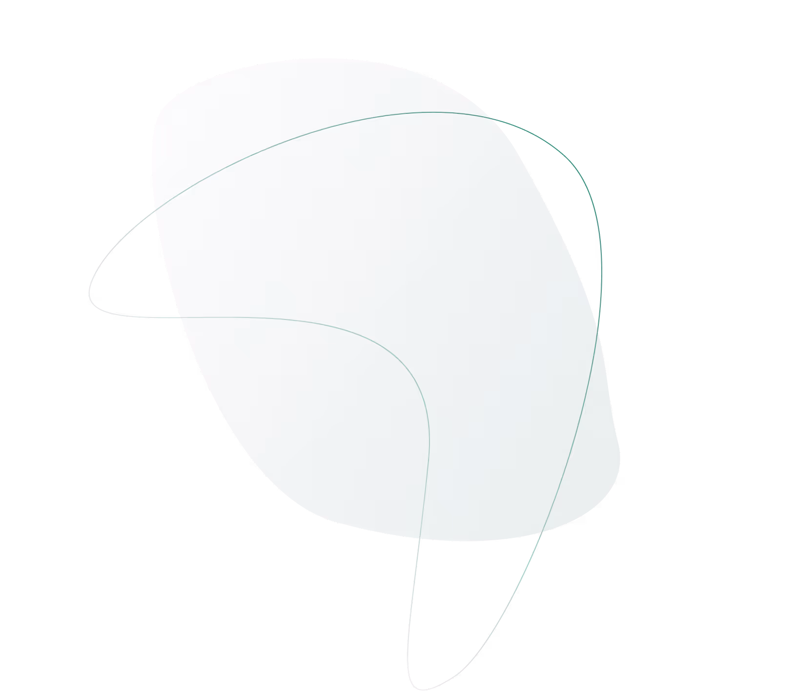 Abstract light gray shape with curved green lines on a black background.