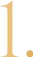Number one in large serif font colored in gold and black on white background.