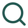 Simple black magnifying glass icon with a circular lens and handle on white background.