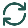 Green circular arrows forming a refresh or reload icon on a transparent background.