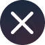 White X mark centered on a dark circular background.