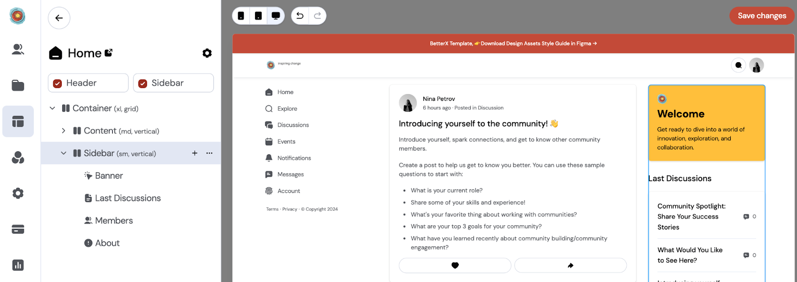 side bar on bettermode