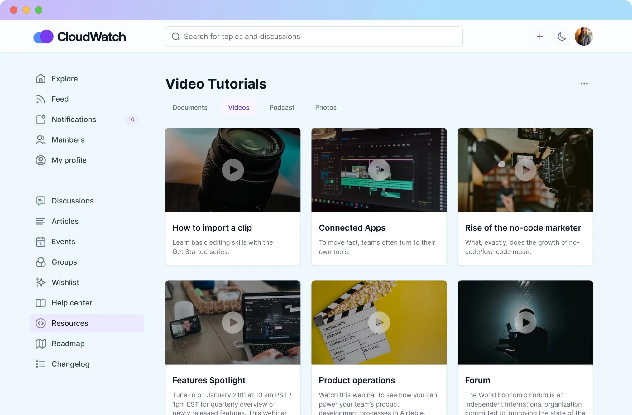 Resource hub