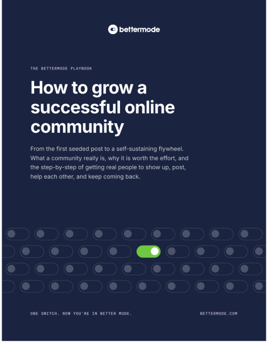 Cover of the Bettermode playbook, How to grow a successful online community