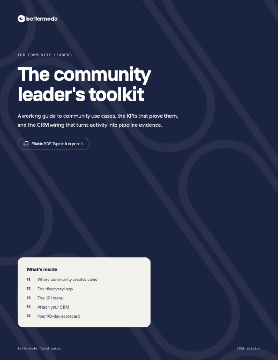 Cover of the Bettermode community leader's toolkit