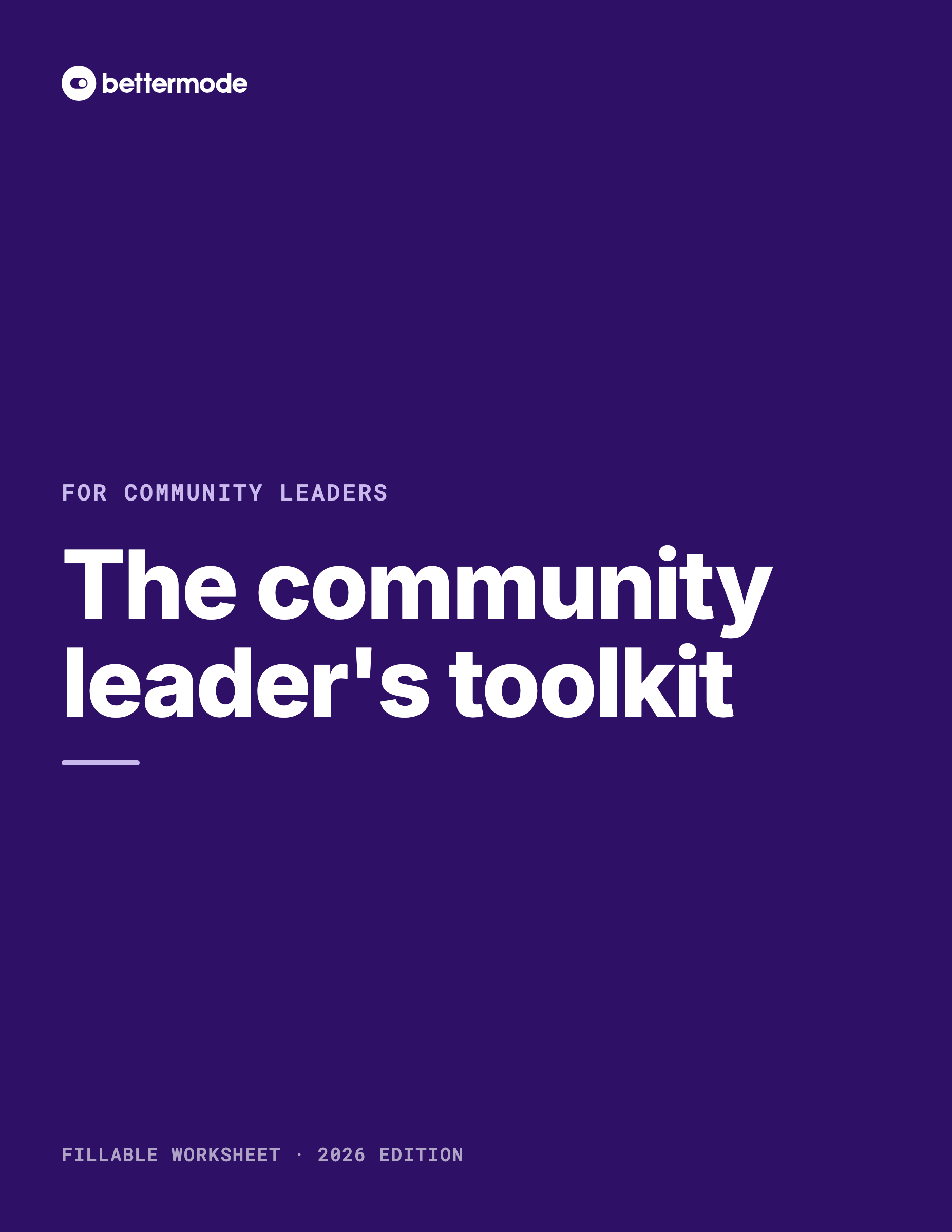 Cover of the Bettermode community leader's toolkit