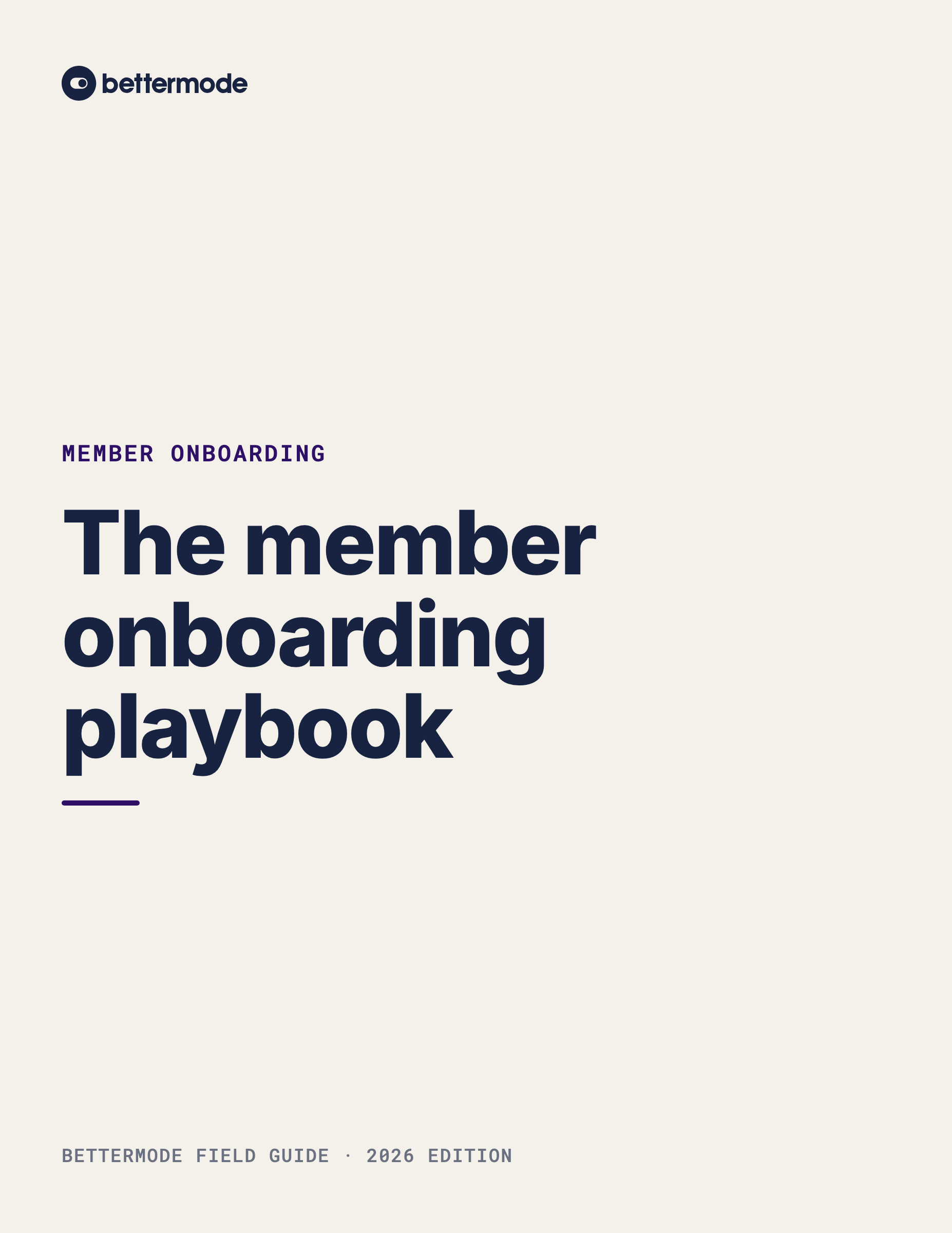 Cover of the Bettermode member onboarding playbook