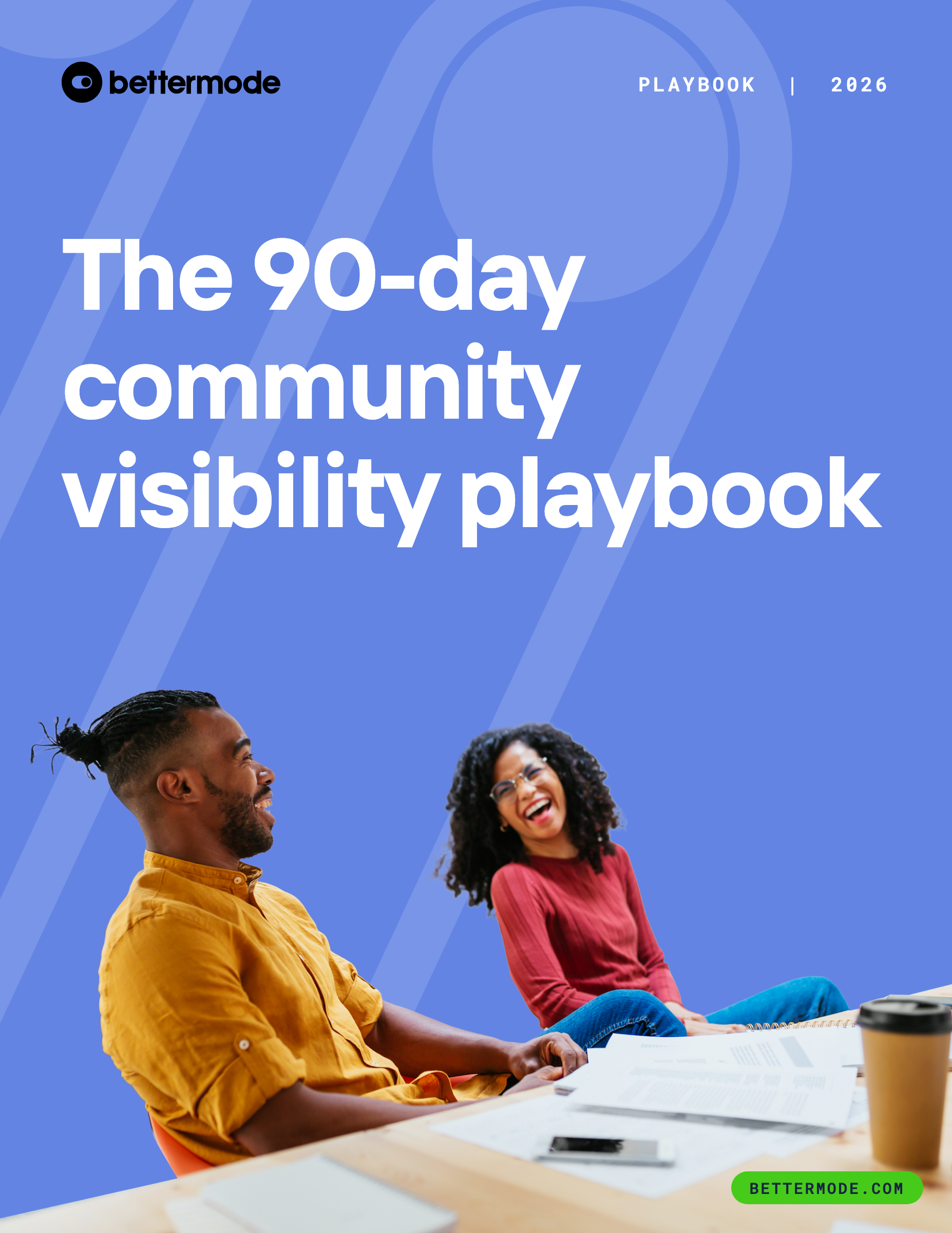 Cover of the Bettermode 90-day community visibility playbook