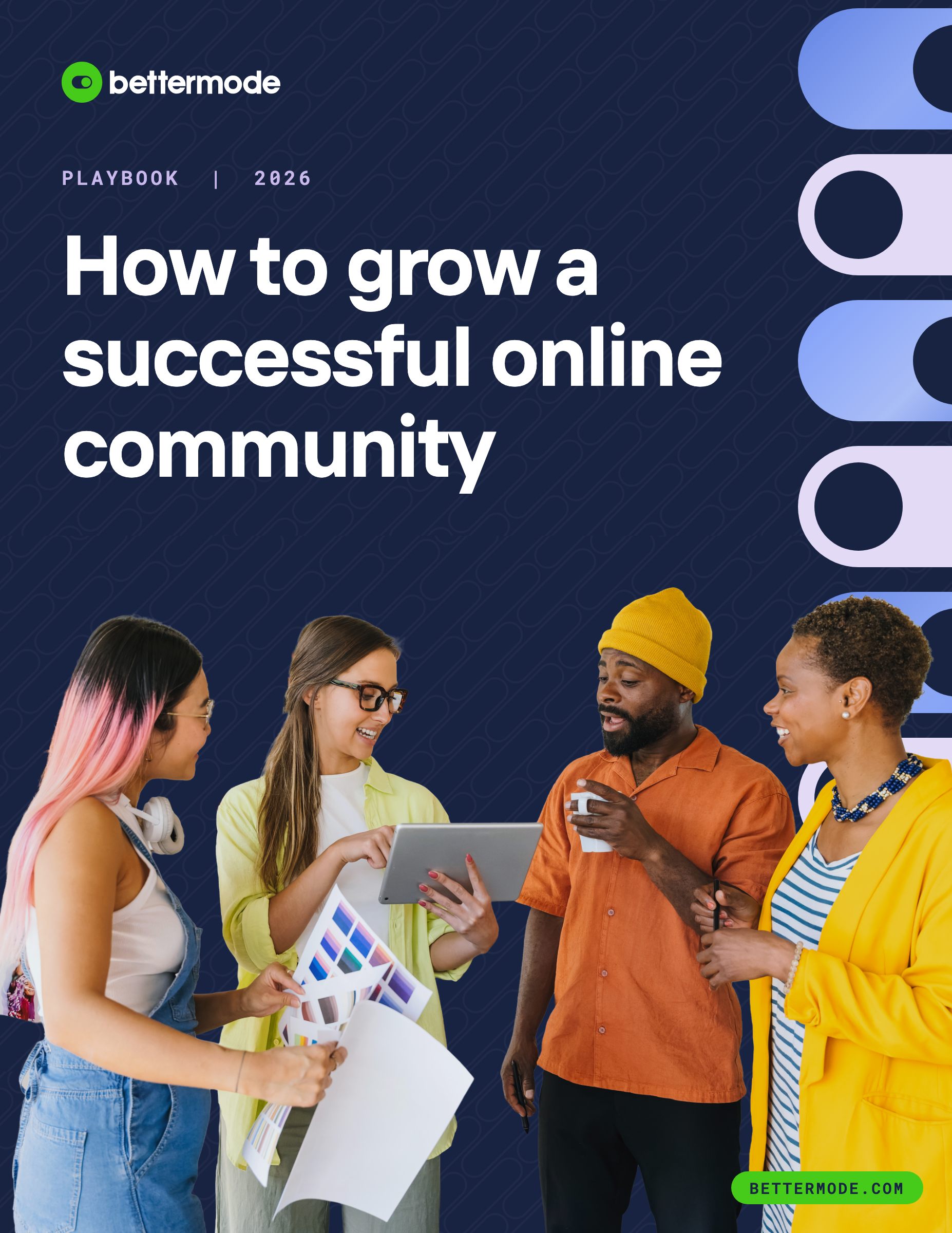 Cover of the Bettermode playbook, How to grow a successful online community