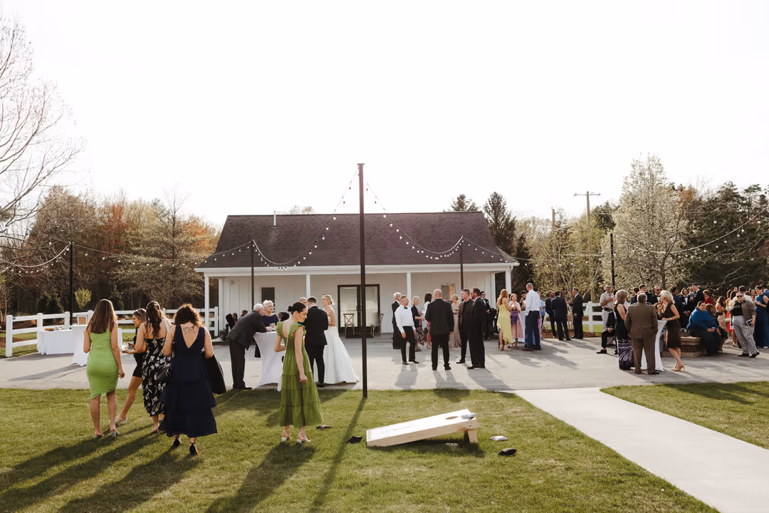 Outdoor social event on the lawn at Ivy House venue in Saugatuck near Lake Michigan