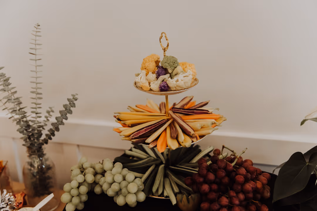 Approved catering partner display at Ivy House wedding venue in Saugatuck, Michigan