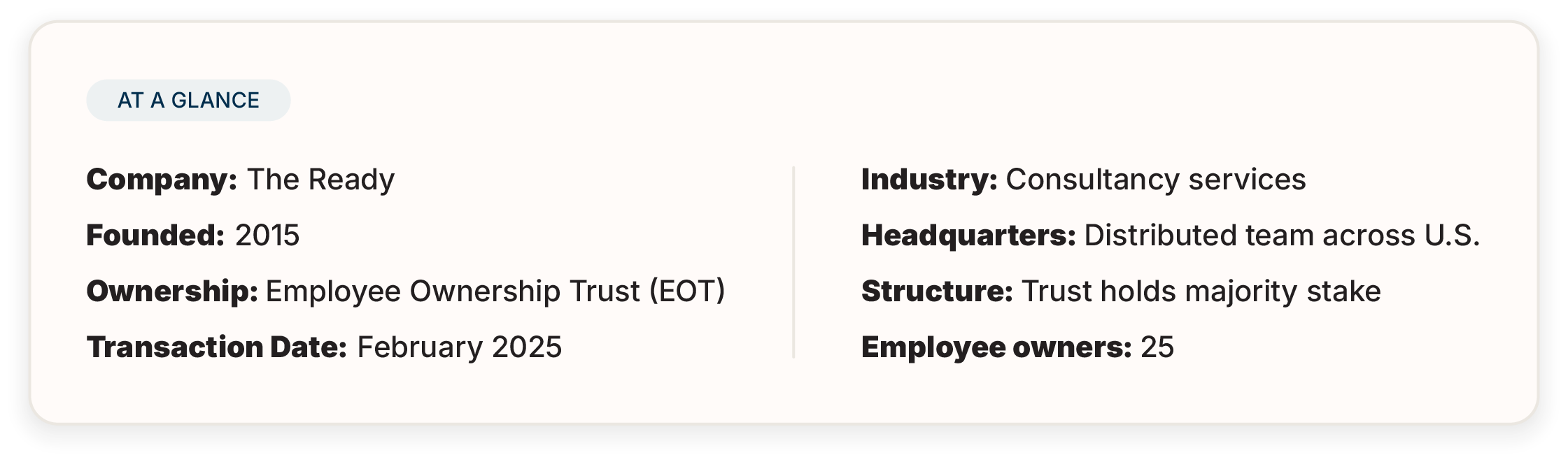 The Ready: Employee-owned consultancy service
