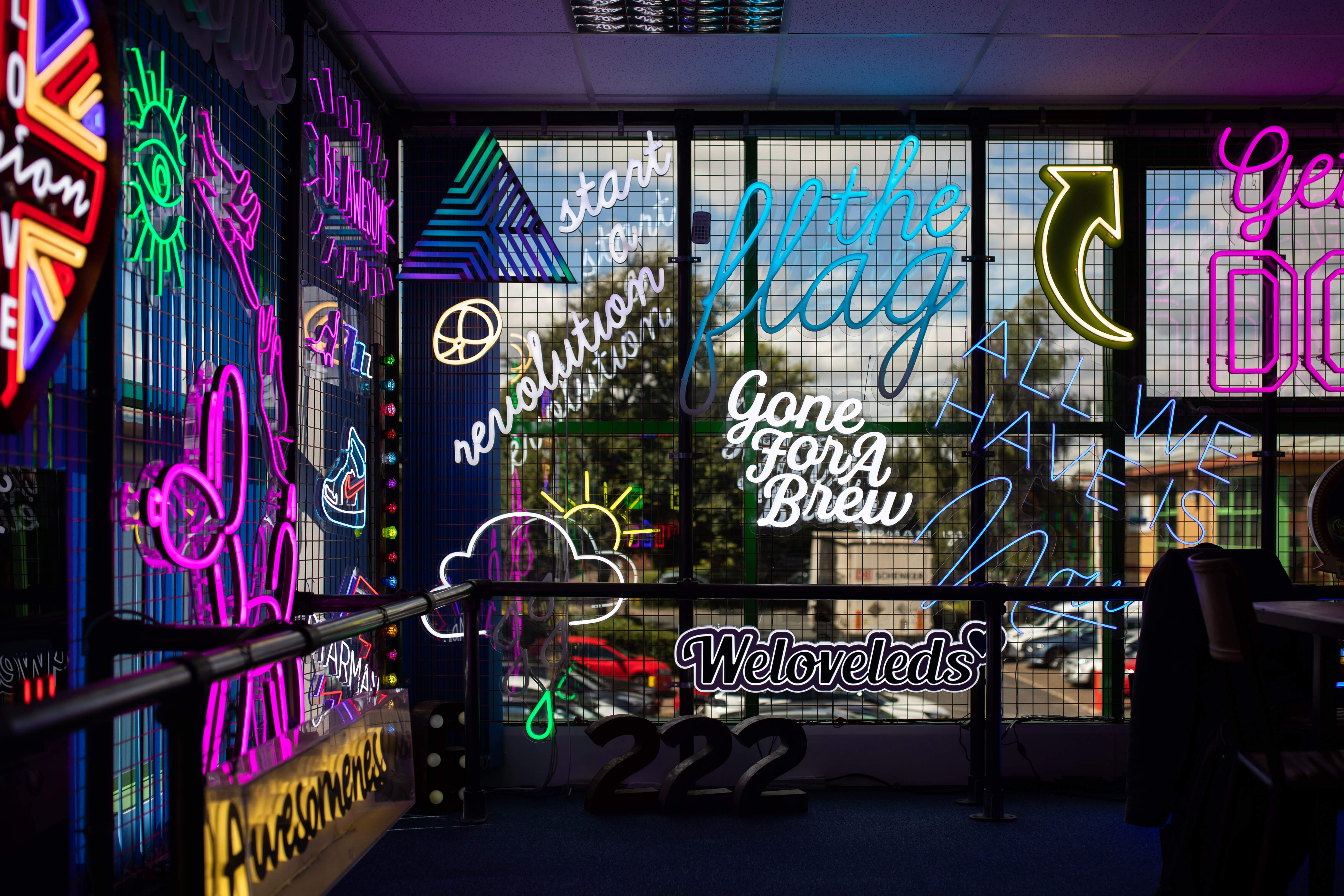 Faux neon showroom