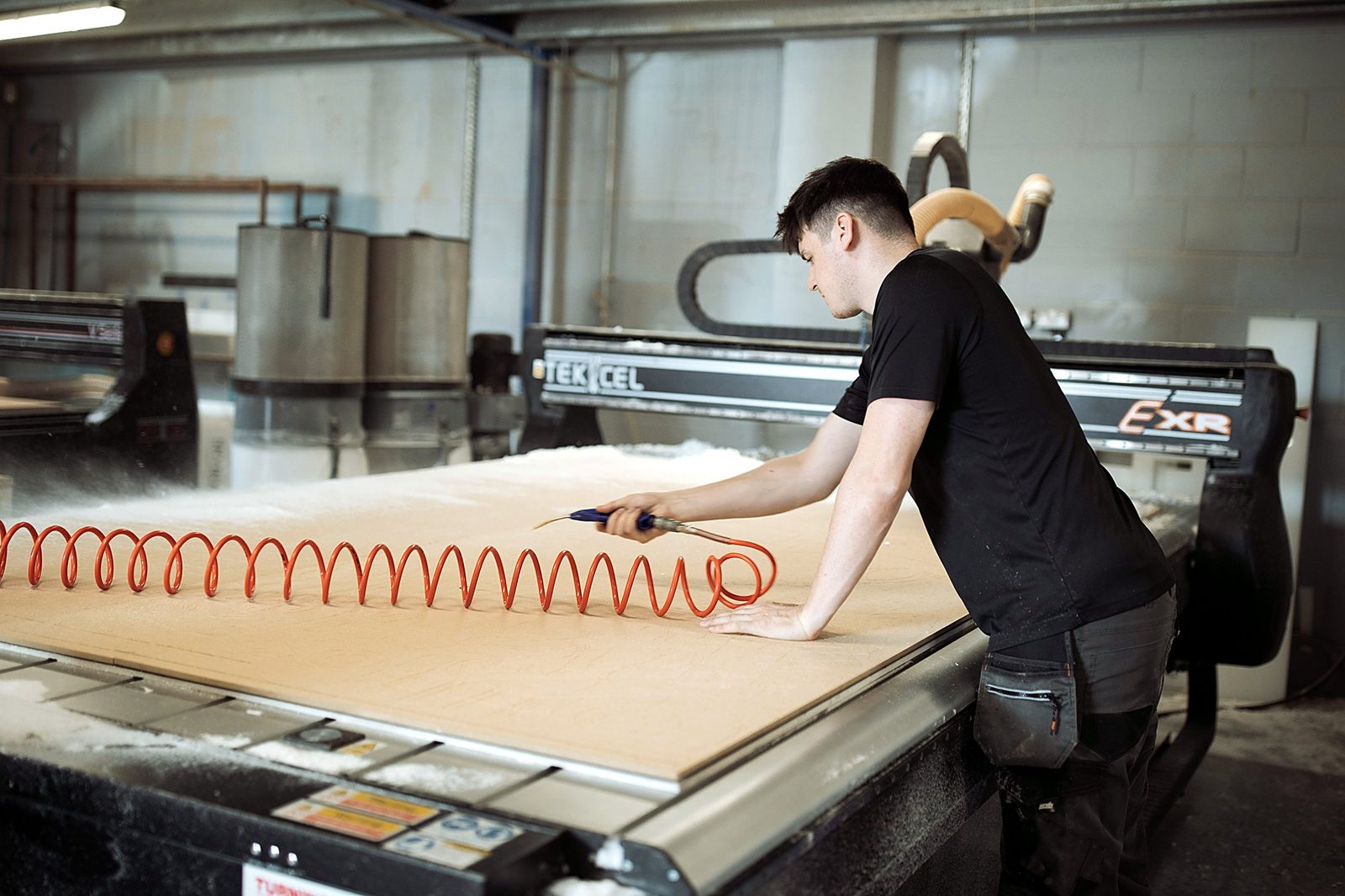 Cutting on one of our 3m x 2m CNC routers