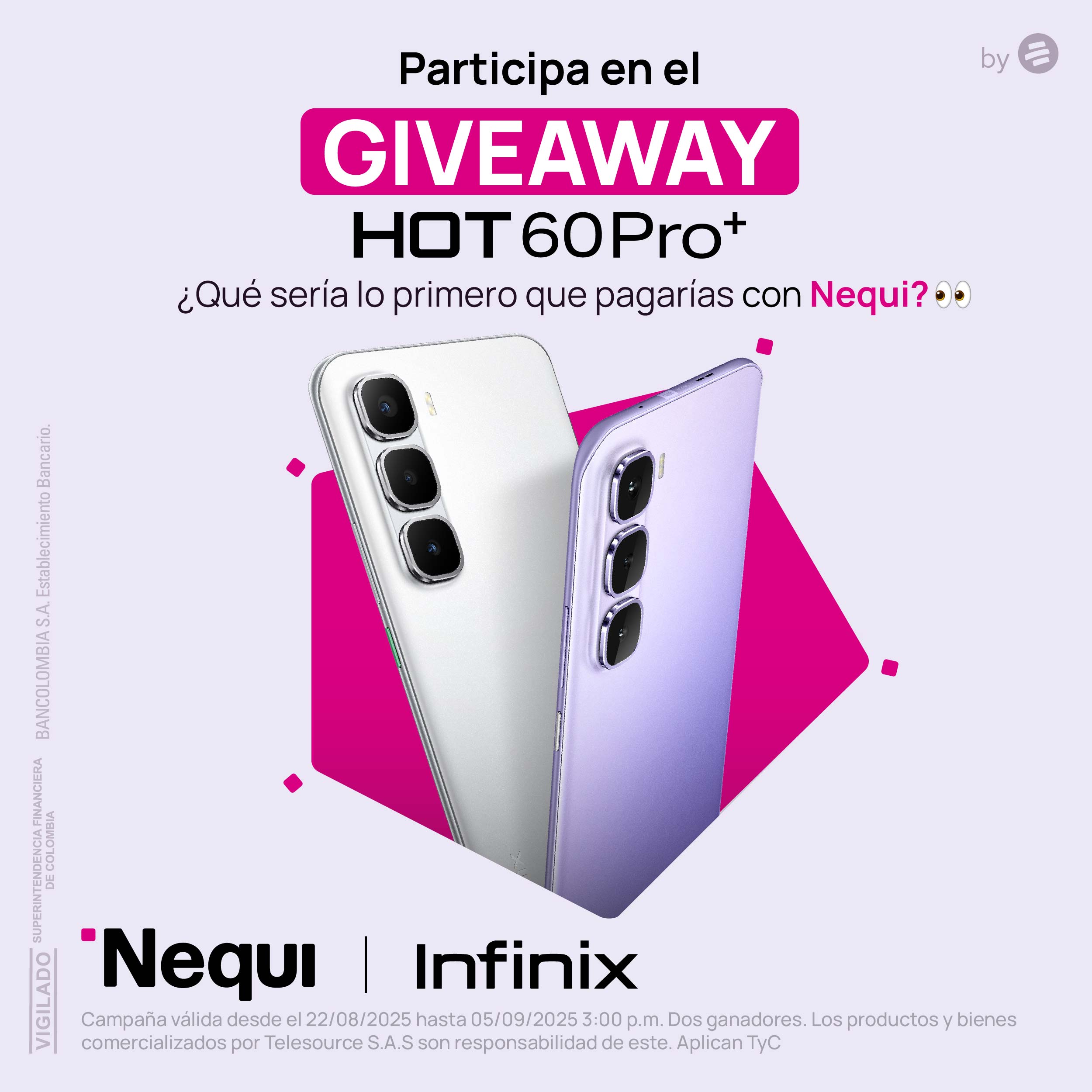 Gnar un Hot60Pro+ Infinix con Nequi
