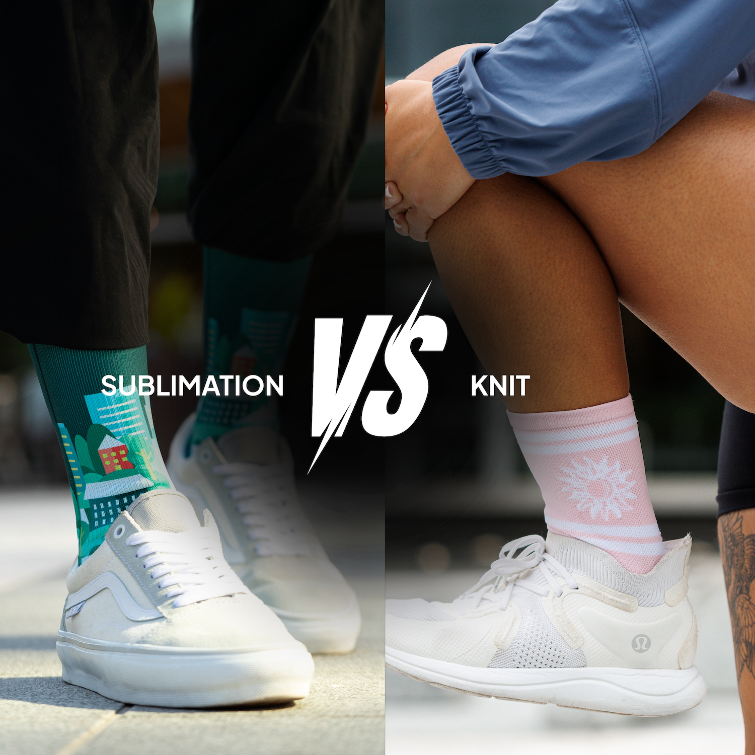 Knit-In vs. Sublimated Custom Socks: What's the Real Difference?