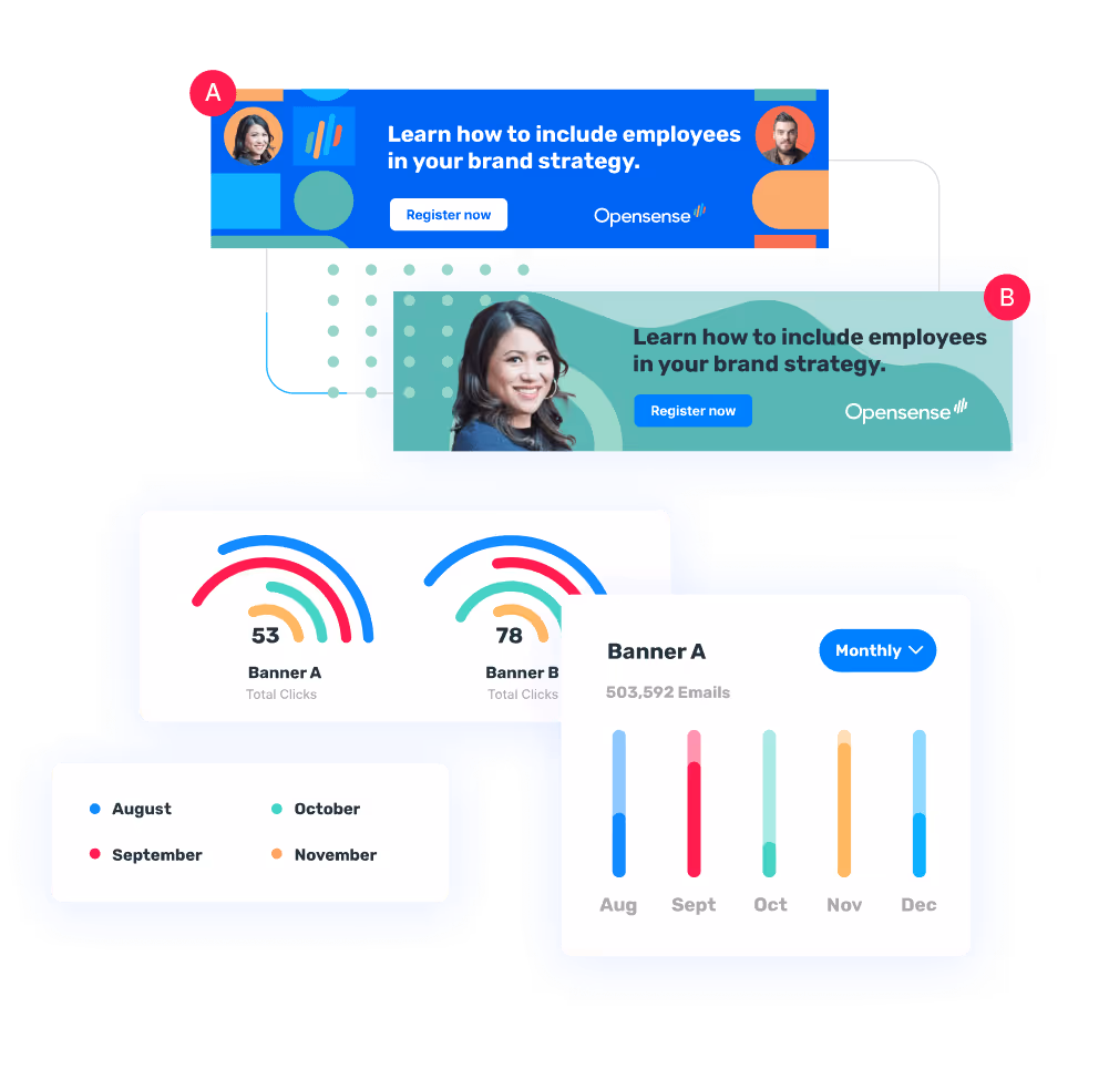 Transform email signatures into powerful marketing channels. You can A/B test for best performance and see real-insights.